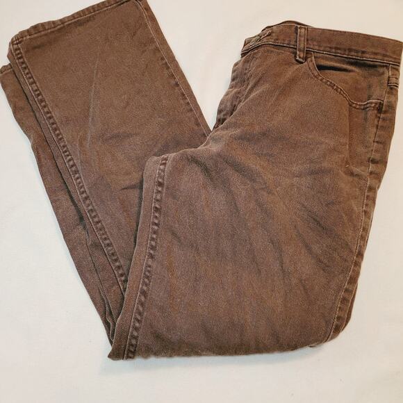 Chic Brown Straight Leg Jeans - Picture 1 of 6